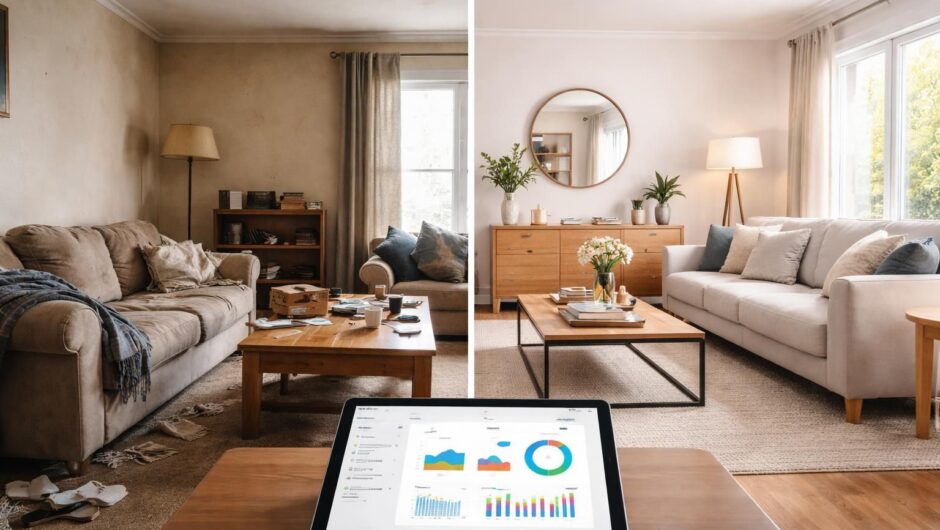 découvrez comment le home staging transforme votre espace avec des photos avant/après et suivez facilement votre budget travaux sur ipad, pour une rénovation pratique et efficace.