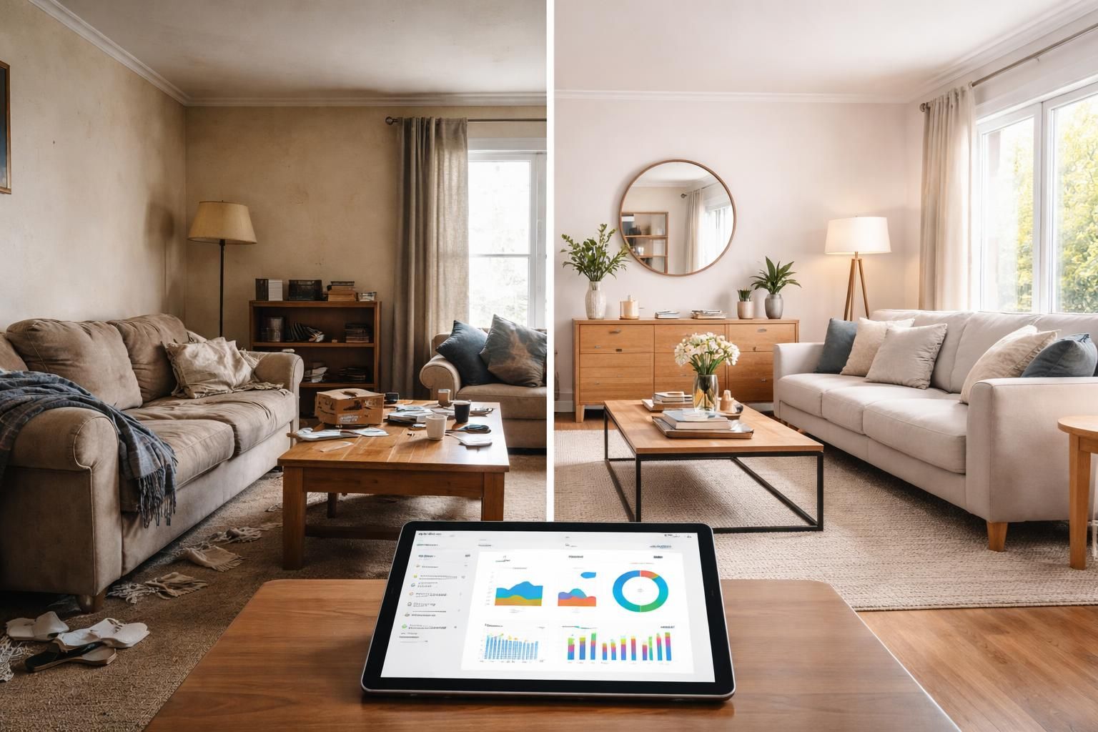 découvrez comment le home staging transforme votre espace avec des photos avant/après et suivez facilement votre budget travaux sur ipad, pour une rénovation pratique et efficace.