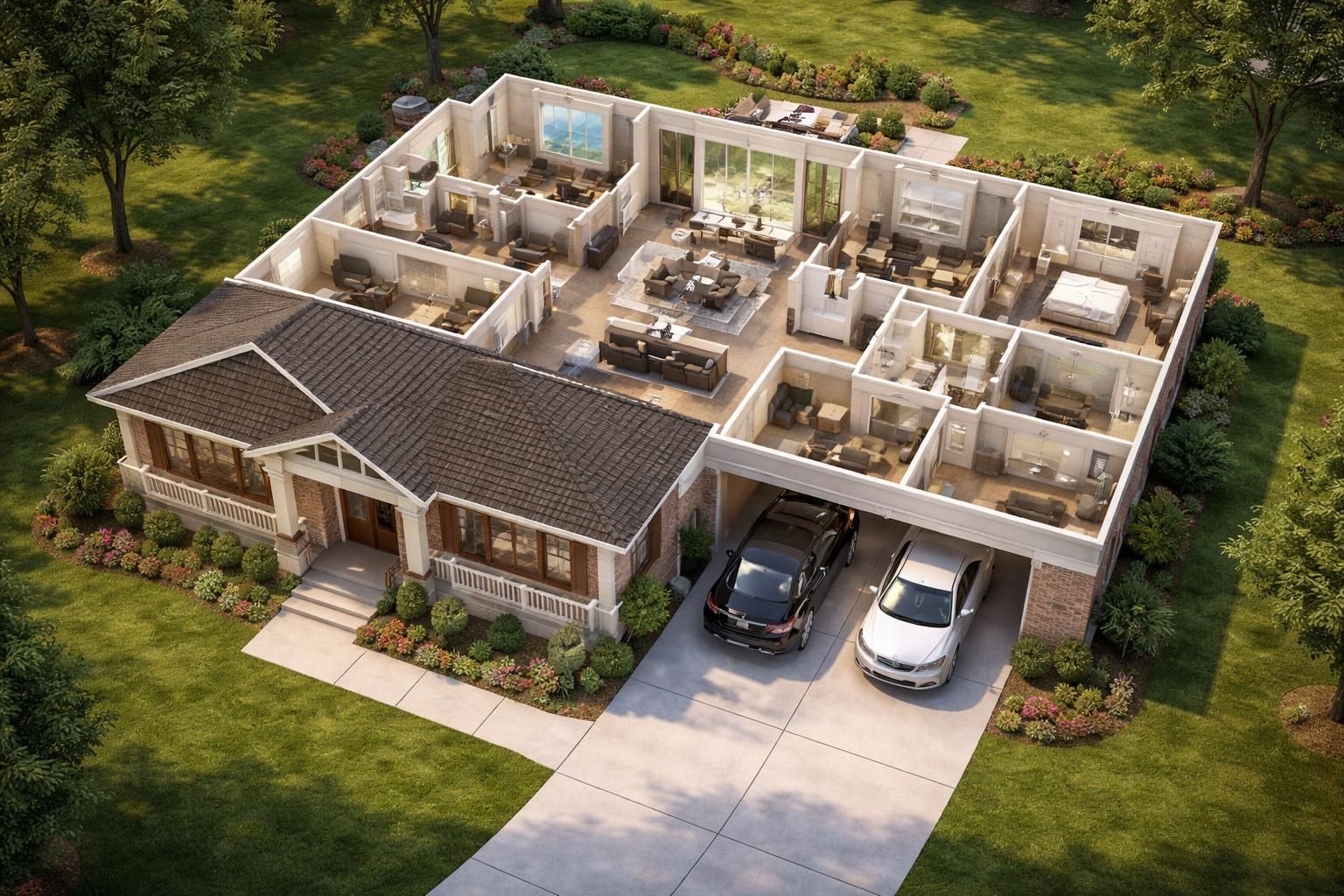 découvrez un modèle de plan de maison américaine de plain-pied alliant confort et fonctionnalité, parfait pour une vie pratique et élégante.